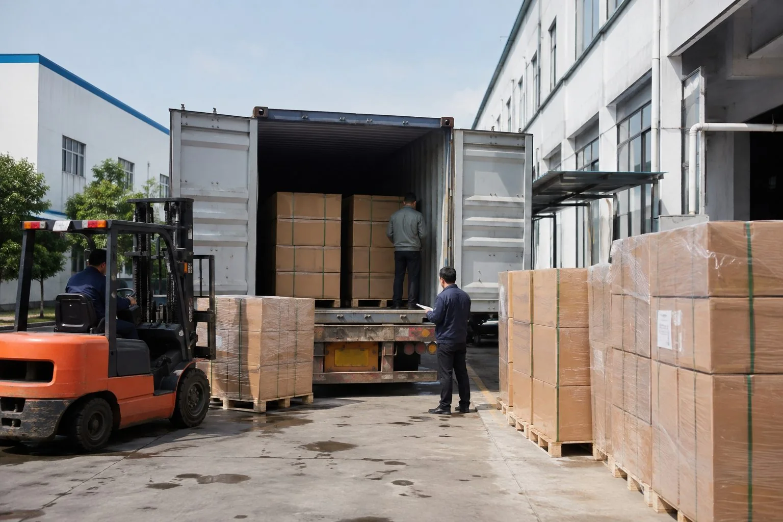 AI-generated illustration of export carton loading
