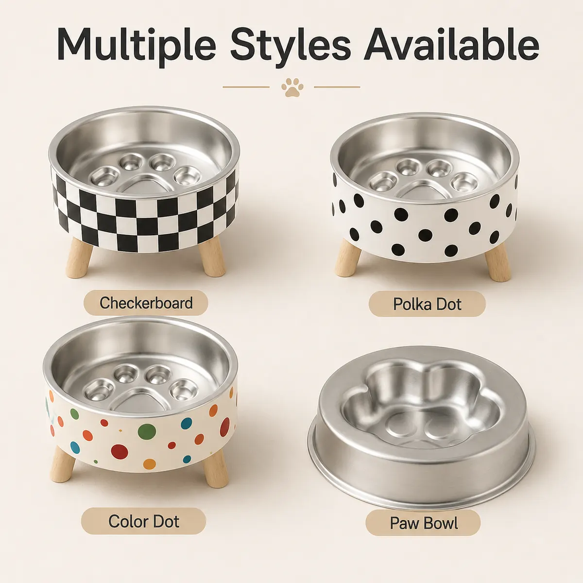 304 Stainless Steel Raised Slow Feeder Bowl wholesale product image 5