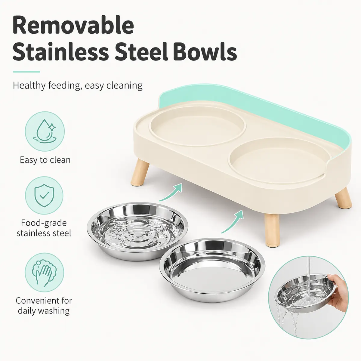 Stainless Steel Double Pet Bowl wholesale product image 3