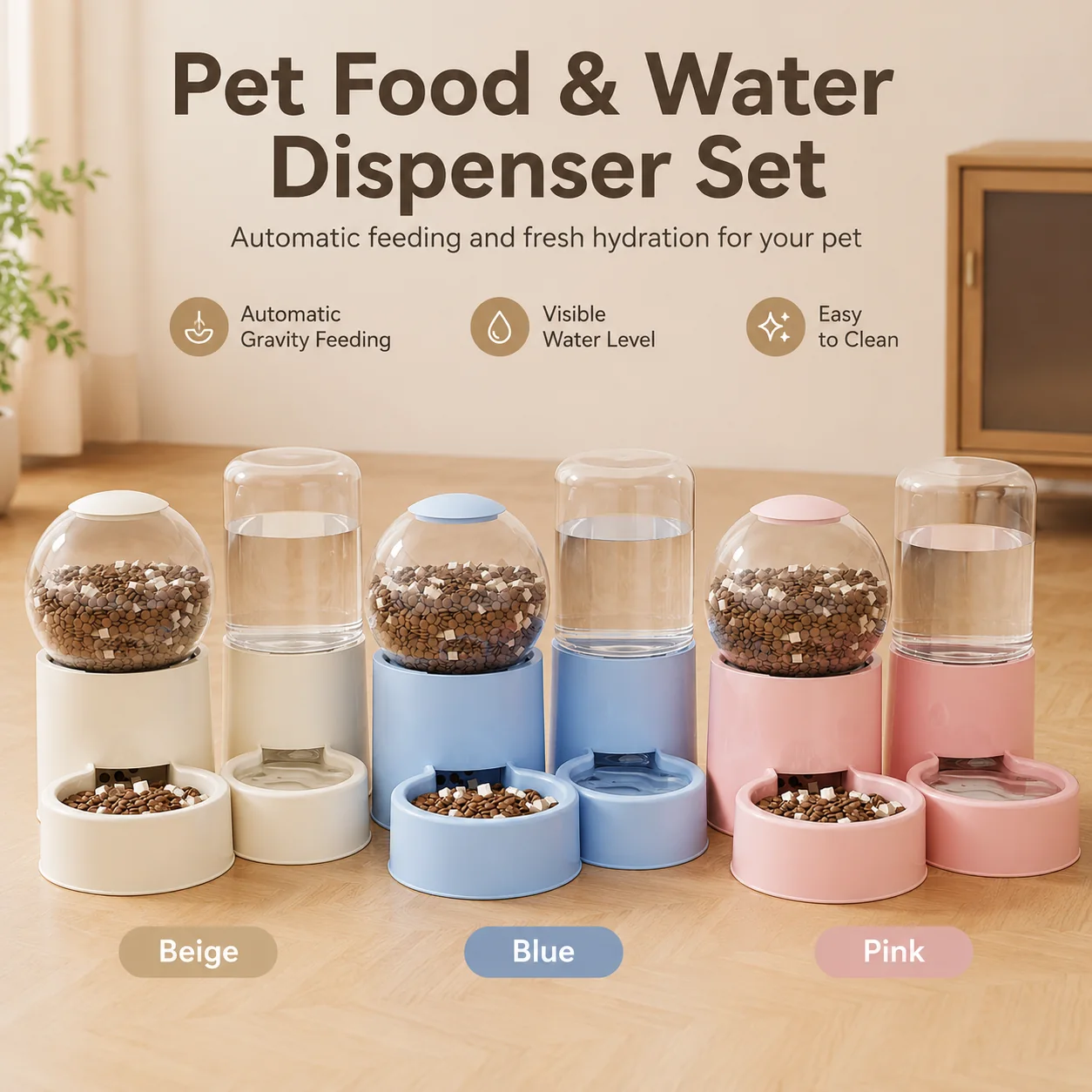 Pet Food and Water Dispenser Set OEM wholesale pet product